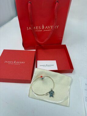 James Avery Mariposa Butterfly Charm + Hook-On Bracelet Medium NWT Set